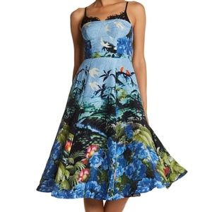 Plenty by Tracy Reese Blue Linen Blend Fit & Flare